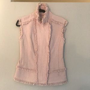 Tweed moto vest in light pink- never worn!